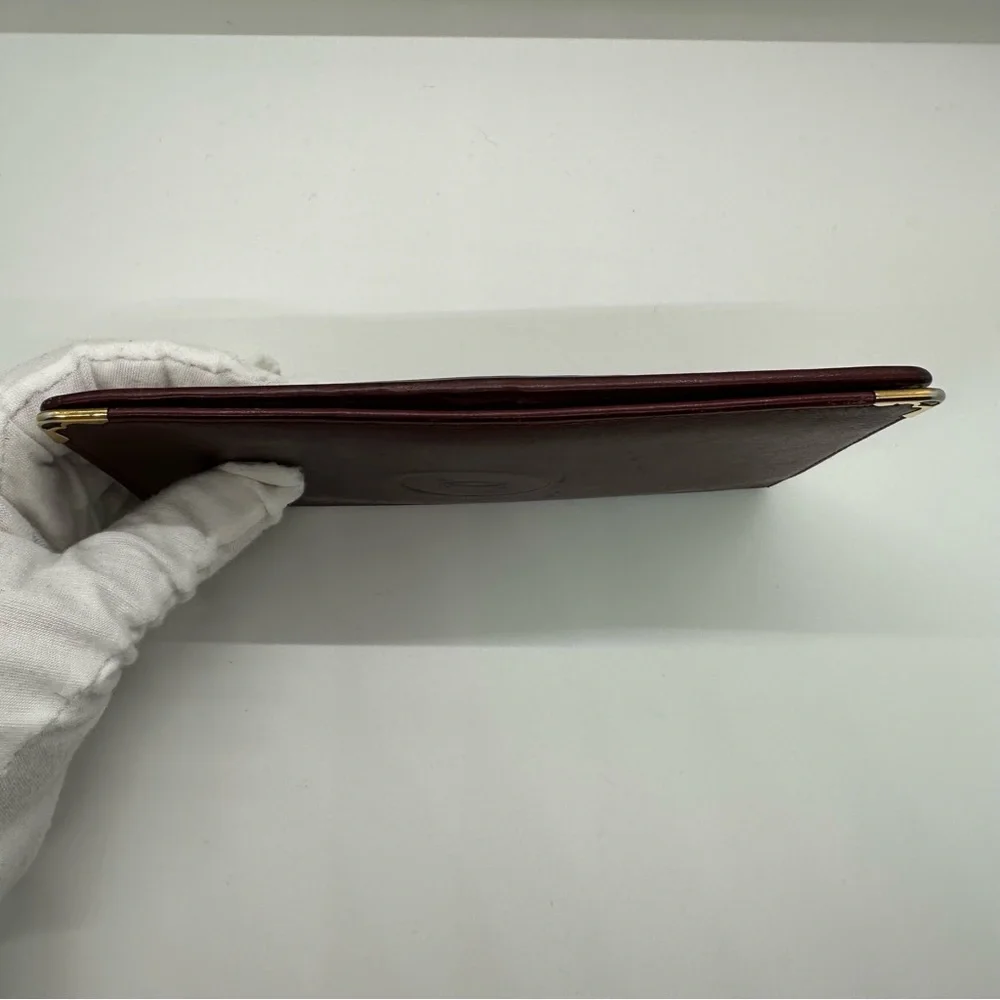 Cartier | Must Have Red Gold Plated Corners Long Bill Wallet Card Holder